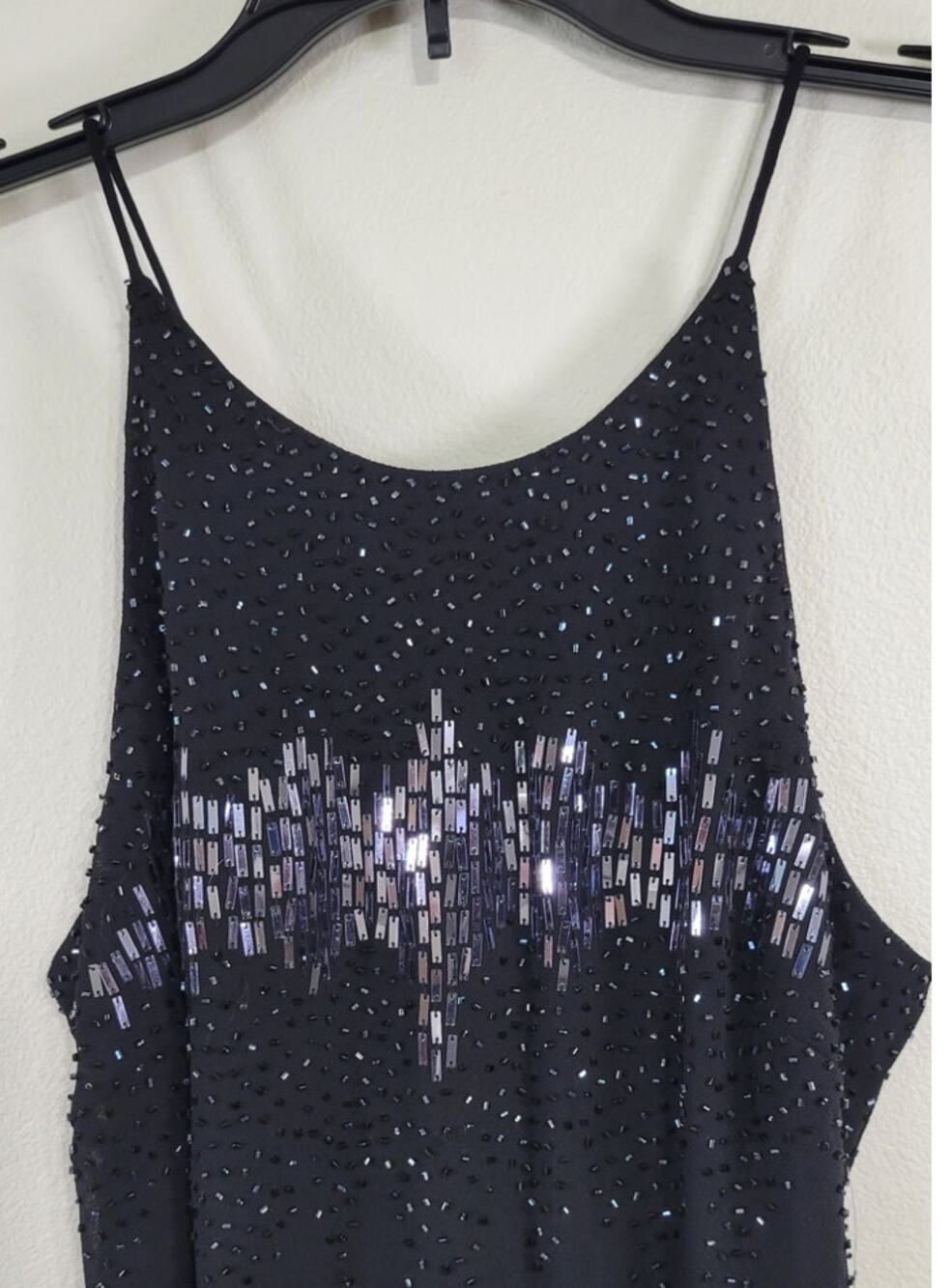 Cachet Dress Womens Size 6 Long Black Silk Sequin Gown Elegant Sexy Timeless NWT